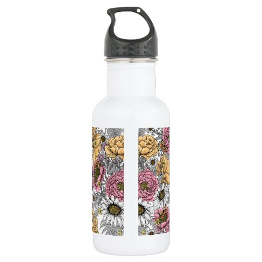 Bouquet of flowers- roses, peonies, daisien an fe waterfles (Achterkant)