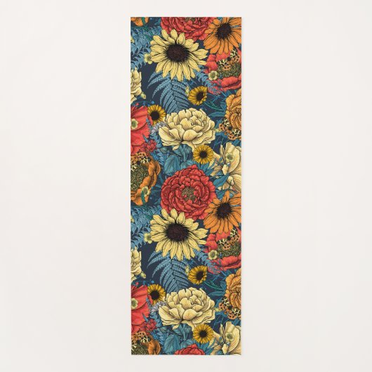 Bouquet of flowers- roses, peonies, daisien an fe yogamat (Voorkant)