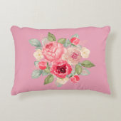 Bouquet of Painted Pink Roses Accent Kussen (Voorkant)