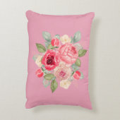Bouquet of Painted Pink Roses Accent Kussen (Achterkant (Verticaal))