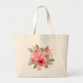 Bouquet of Painted Pink Roses Grote Tote Bag