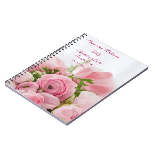 Bouquet Of Pink Roses 30th Birthday Notitieboek (Linkerzijde)