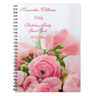 Bouquet Of Pink Roses 30th Birthday Notitieboek