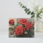 Bouquet of Red Roses Briefkaart (Staand voorkant)