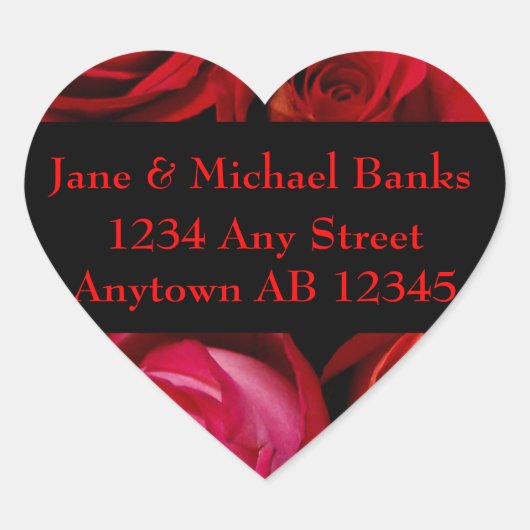 Bouquet of Red Roses Wedding Return Address Label (Voorkant)
