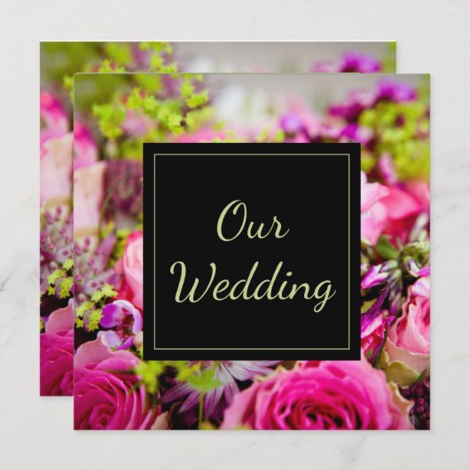 Bouquet of Rozen Wedding Kaart (Voorkant / Achterkant)