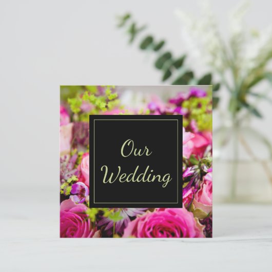 Bouquet of Rozen Wedding Kaart (Staand voorkant)