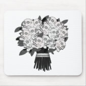 Bouquet of Skull Rozen Black & White Gothic Muismat (Voorkant)