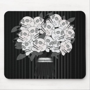 Bouquet of Skull Rozen Black & White Gothic Muismat