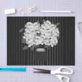 Bouquet of Skull Rozen Black & White Party Tissuepapier (Craft)