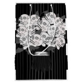 Bouquet of Skull Rozen Black & White Party Wedding Medium Cadeauzakje (Voorkant)