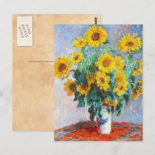 Bouquet of Sunflower, 1880 Claude Monet Briefkaart (Voorkant / Achterkant)