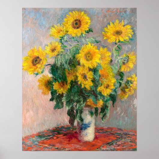 Bouquet of Sunflower (1881) van Claude Monet Poster (Voorkant)