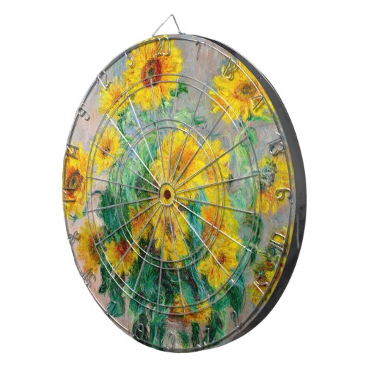 Bouquet of Sunflower Claude Monet Dartbord (Voorkant Rechts)