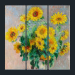 Bouquet of Sunflower Claude Monet Drieluik<br><div class="desc">Bouquet van zonnebloemen. Claude Monet. 1881. Reproductie van beroemde kunstwerken in het publieke domein,  afbeeldingen.</div>