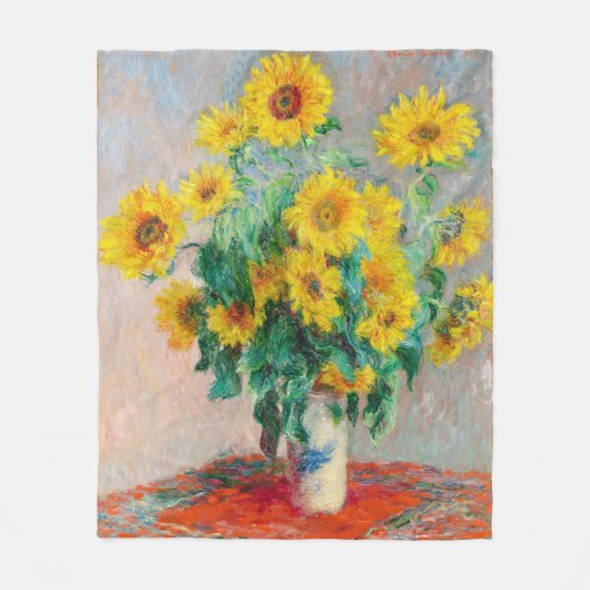 Bouquet of Sunflower Claude Monet Fleece Deken (Voorkant)