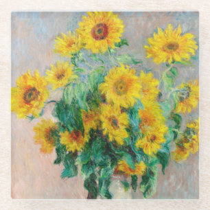 Bouquet of Sunflower Claude Monet Glazen Onderzetter