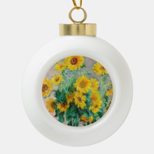 Bouquet of Sunflower Claude Monet Keramische Bal Ornament (Voorkant)