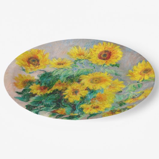 Bouquet of Sunflower Claude Monet Papieren Bordje (Gekanteld)
