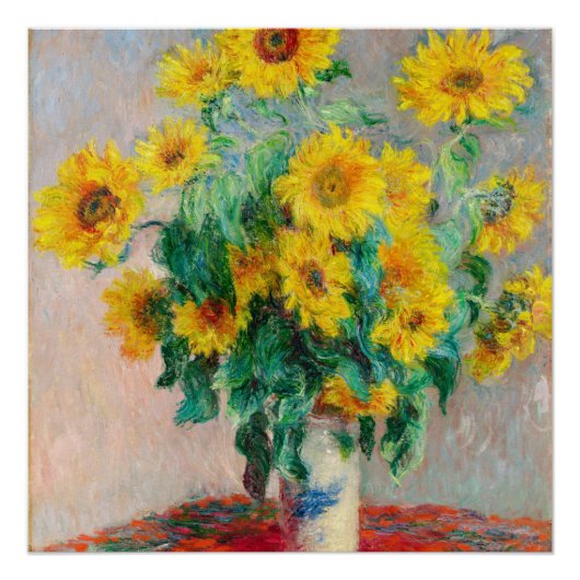 Bouquet of Sunflower Claude Monet Perfect Poster (Voorkant)