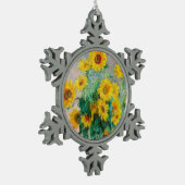 Bouquet of Sunflower Claude Monet Tin Sneeuwvlok Ornament (Links)