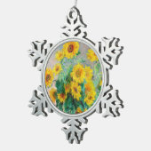 Bouquet of Sunflower Claude Monet Tin Sneeuwvlok Ornament (Rechts)