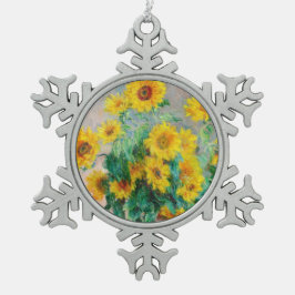 Bouquet of Sunflower Claude Monet Tin Sneeuwvlok Ornament