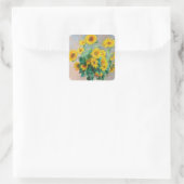 Bouquet of Sunflower Claude Monet Vierkante Sticker (Tas)