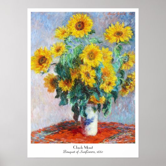 Bouquet of Sunflowers, 1880 Claude Monet Poster (Voorkant)