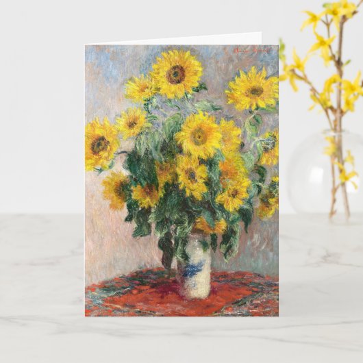 Bouquet of Sunflowers by Claude Monet Classic Kaart (Gele Bloem)