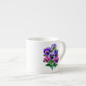 Bouquet of Violets Pansy Flower Espresso Kop (Voorkant rechts)