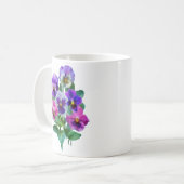 Bouquet of Violets Pansy Flower Koffiemok (Voorkant links)