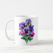 Bouquet of Violets Pansy Flower Koffiemok (Links)