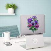 Bouquet of Violets Pansy Flower Sticker (Laptop op bureau)