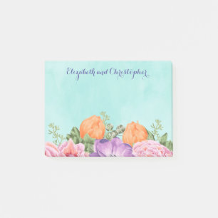Bouquet of Waterverf Flowers Personalized Wedding Post-it® Notes