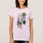 Bouquet of White Flowers, Peacock Feathers T-shirt (Voorkant)