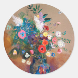 Bouquet Of Wild Field Flowers - Odilon Redon Ronde Sticker