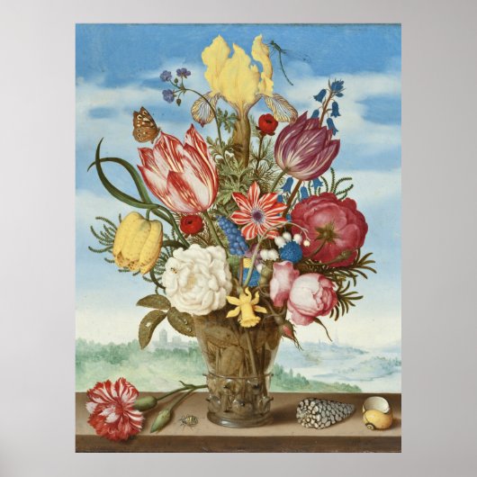 Bouquet op de Ledge Ambrosius Bosschaert Poster (Voorkant)