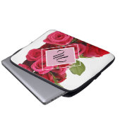 Bouquet Red and Pink Roses Monogram Tablet Sleeve (Voorkant onderkant)