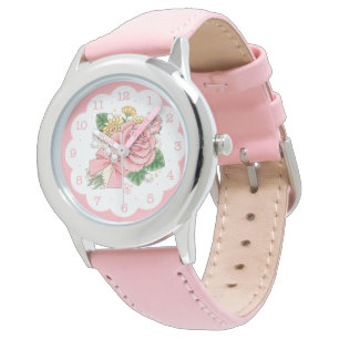 Bouquet (roze) horloge