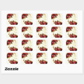 Bouquet roze rozen - dank u Vierkante Sticker (Vel)