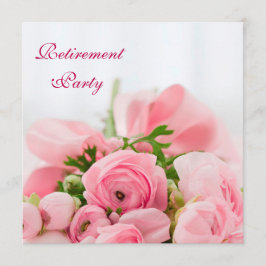 Bouquet roze rozen retirement kaart