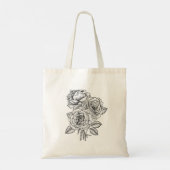 Bouquet rozen in zwart-wit tote bag (Achterkant)