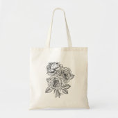 Bouquet rozen in zwart-wit tote bag (Voorkant)