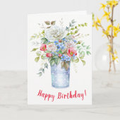 Bouquet Rozen Wenskaart Kaart (Gele Bloem)