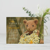 Bouquet Teddy Bear Baby shower Kaart (Staand voorkant)