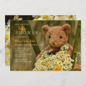 Bouquet Teddy Bear Baby shower Kaart (Voorkant / Achterkant)