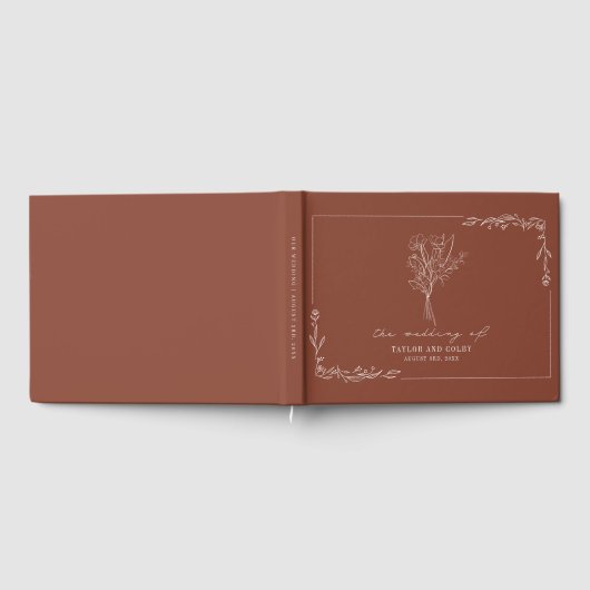 Bouquet Terracotta Rustic Wedding Guest Book Gastenboek (Volledig)