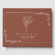 Bouquet Terracotta Rustic Wedding Guest Book
