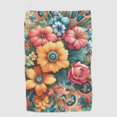 Bouquet van Bloemen Golfhanddoek (Voorkant)